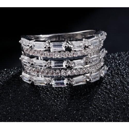 European And American Popular Creative Ring Micro-Inlaid AAA Zircon Fashion Beautiful Ring Female