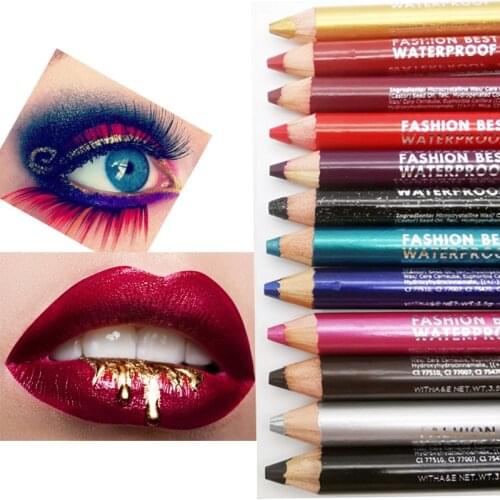 12 Colors Makeup Eye Shadow Pen Lip Liner Pen Dual-use With Pencil Sharpener Make Up Cosmetic Beauty Dropshipping