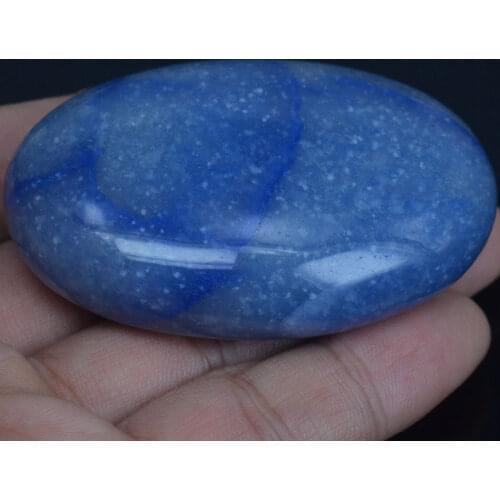 2.36 Inch Natural Blue Quartz Crystal Reiki Healing Quartz Chakra Massage Energy Palm Stone Crafts
