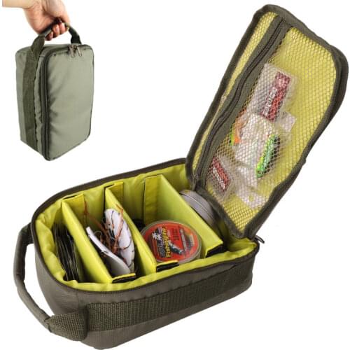 4-Layer Fishing Reel Bag 600D Oxford Cloth Handled Dual Zipper Outdoor Storage Case Container For Line Bait Fishhooks X281G