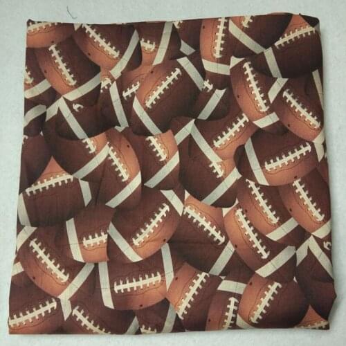 50x105cm Royal Brown American Football Printed Cotton Fabric Ball Patchwork Cloth Dress Home Party Decoration
