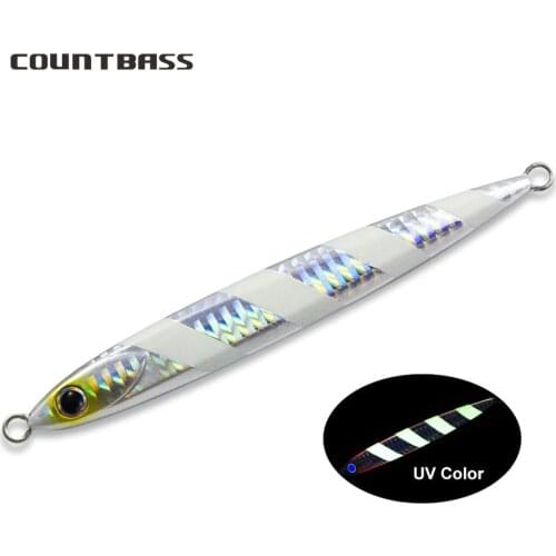 80g 2.8oz Countbass Jigging Lures, Metal Lead Fish Jig, Saltwater Slim Jigs Deep Fast Sea Bass Game Offershare Fishing