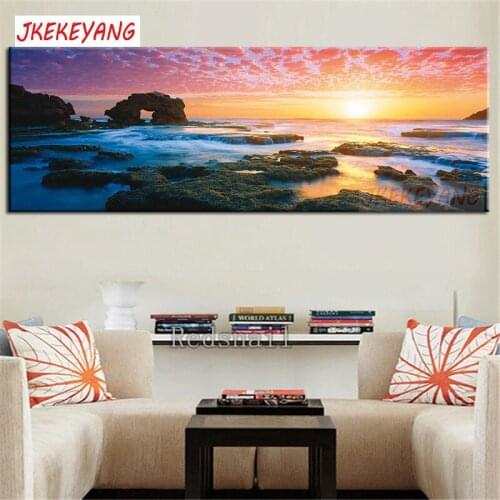 Large size 5d DIY Diamond Painting Sunset by the sea Full Square/round Drill Cross Stitch Diamond Embroidery Y3653