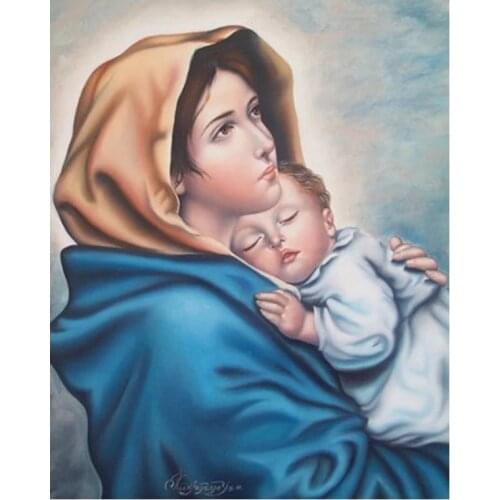 Diamond Embroidery 5D Diy Diamond Painting Madonna Child Religion Cross Stitch Rhinestone Mosaic Christmas decoration