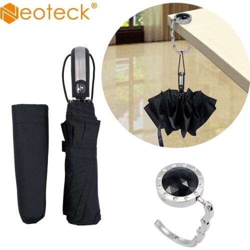 Neoteck Automatic Touch Umbrella Auto Open Close Windproof Compact Umbrella With 10 Fiberglass Frames Storage Sleeve Umbrella