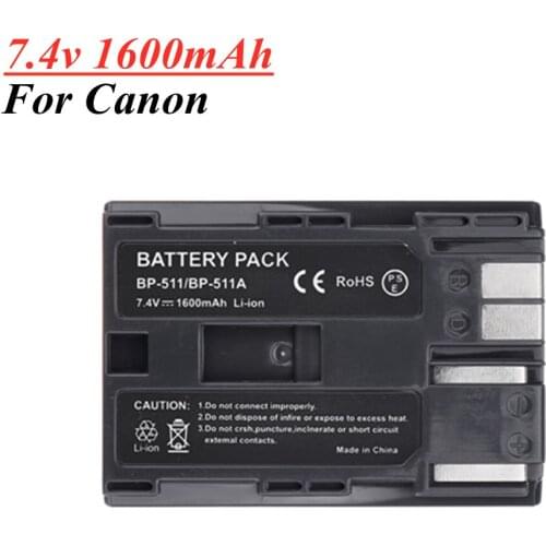 BP511A BP-511 BP-511A BP511 Rechargeable Camera Battery 7.4V Li-ion for Canon EOS 300D 5D 20D 30D 50D 40D 10D PowerShot G1 pro1