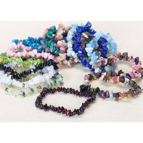 Hot Irregular Stone Bracelets Natural Crystals Chakras Stone Bracelet Single Circle Bracelets Jewelry Ladies Crystals Bangles