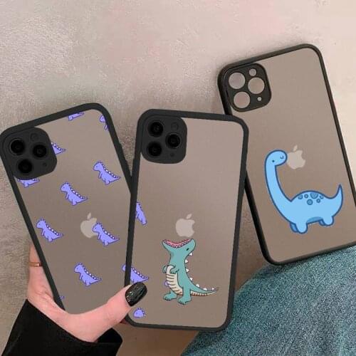 Phone Case For iphone 12 11 8 7 plus mini x xs xr pro max dinosaur matte transparent cover