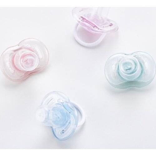 Baby Silicone Pacifier Soothing Infants Bite Chew Supplies Newborn Comfort Appease Nipple Flat Teat Pacifiers F3ME