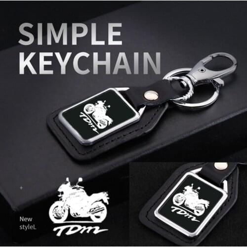 For yamaha tdm 850 4tx 900 tdm850 tdm900 motorcycle Accessories metal leather keychain keyring mirror custom engraved logo