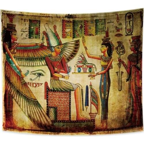Egyptian God Pharaoh Hieroglyphs Carved Tapestry Room Decoration