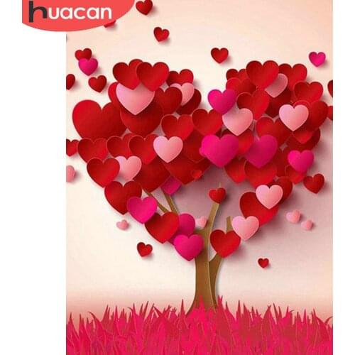 HUACAN Diamond Mosaic Cartoon 5D Painting Diamond Heart Diamond Embroidery Full Drill Square Picture Of Rhinestones Love