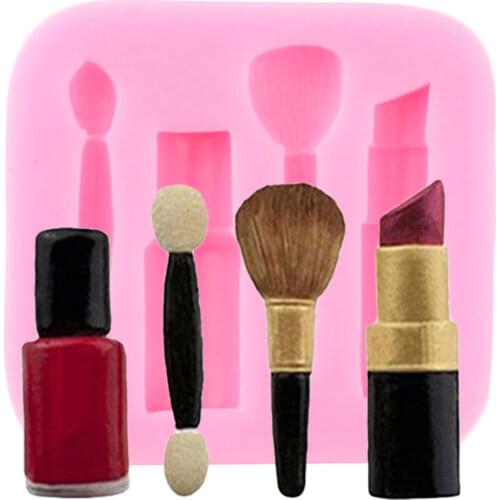 Makeup Tools Lipstick Nail Polish Resin Silicone Mold Chocolate Fondant Molds DIY Party Cupcake Topper Cake Decorating Tools