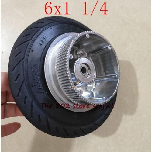 150MM Wheel Aluminium Hub 6x1 1/4 Tyre Wheel Inner Tube Electric Scooter 6 Inch Pneumatic Tire Electric Scooter Belt Size