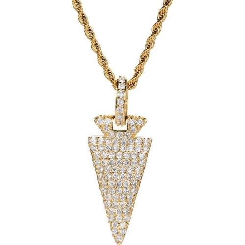 New Hip Hop arrow pendant AAAA iced out Cubic Zircon For Men And Fomen High Quality Jewelry Gift