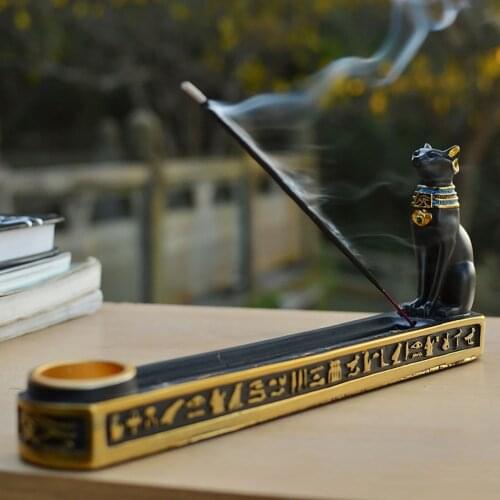 Egyptian Mythology Bastet Egyptian Cat Resin Craft Incense burnerIncenseWire Censer Base Home Decoration