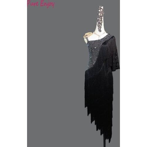 Latin Dance Dress Women High-end Custom Red Black Color Rumba Latin Dresses Dance Ladies Performance Clothing