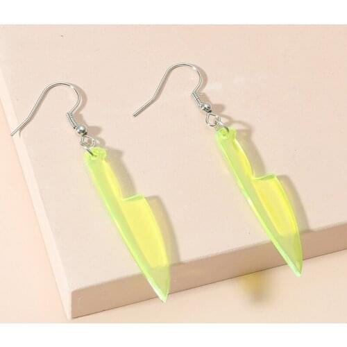 Exaggerated Transparent Green Color Resin Dangel Earrings Unique Geometric Drop Earrings for Women Fashion Statement Jewelry
