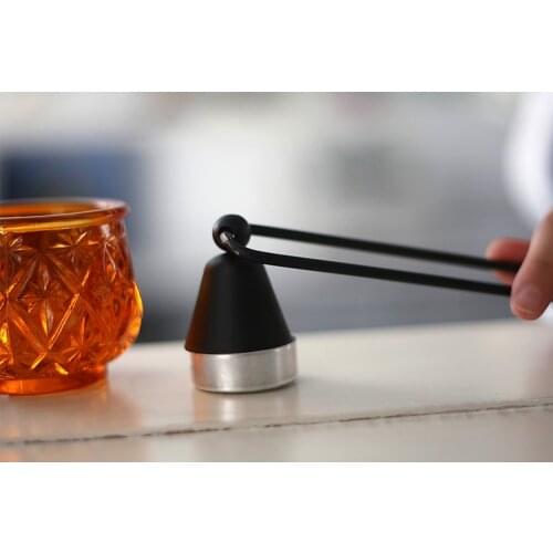 Matte Black Candle Snuffer Bell Shaped Oil Lamp Trim Trimmer Scissor Cutter Tool