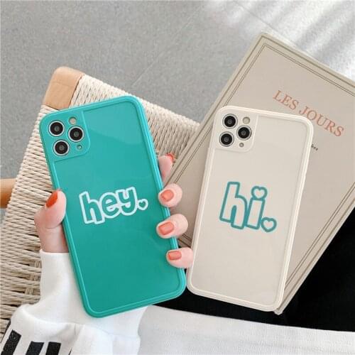 Fashion Letters Pattern Design Case For iPhone 12 Pro Max X XR XS Max 7 8 Plus 2020 SE Camera Protection Anti-Knock Solid Colour