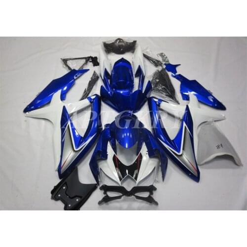 New ABS Plastic Shell Motorcycle Fairing kit Fit For Suzuki GSXR600 GSXR750 K8 2008 2009 2010 08 09 10 Bodywork Set Blue White