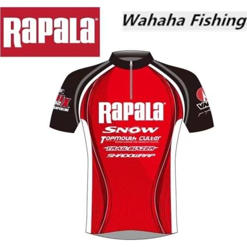 New Original Rapala Brand Black Red T- Shirt Sleeve Quick-drying Breathable Fishing Shirt Fishing Clothes