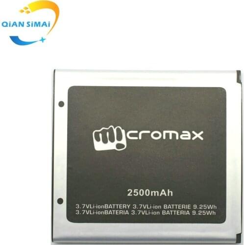 New original High Quality 3.7V 2500mAh Micromax A121 Battery for Micromax A121 mobile phone in stock+ Free shipping