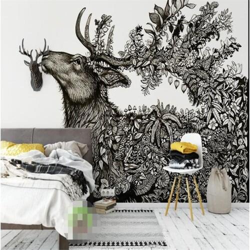 Beibehang Custom Any Size Modern Wall Paper Living Room Background Elk American Pastoral Art Wall Covering Home Wallpaper