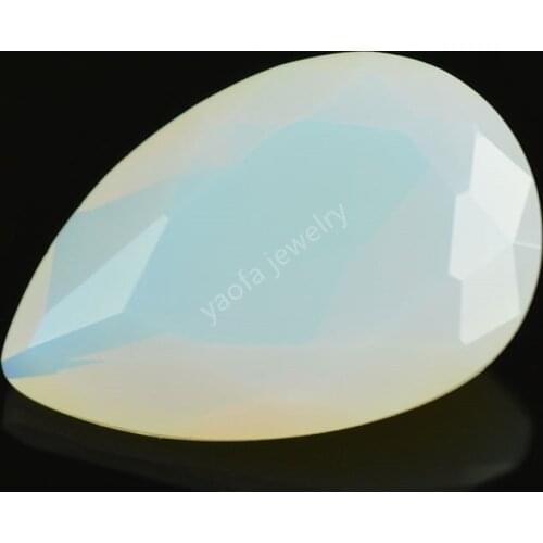 Wholesale 5A 2x3~13x18mm Pear Teardrop Shape Cut Lab Nano White Opal Stone Synthetic Gems For Jewelry Wax Setting
