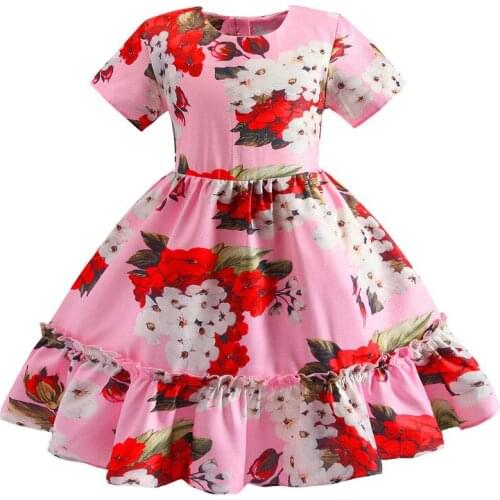 Floral Princess Girls Dress Summer Floral Casual Birthday Toddler Outfits Fashion Kids Clothes