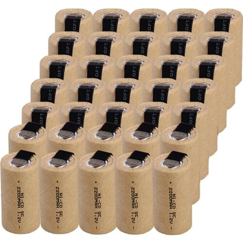 Real capacity ! 35 pcs SC battery 2200mah 1.2V NICD SUBC batteries for MAKITA for HITACHI for METABO fast delivery to RUSSIA US