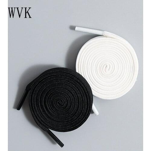 NEW Fashion Black White Shoe Laces Flat Double Woven Anti-slip Polyester Shoelaces Sports Casual White Shoes Classic Shoelace