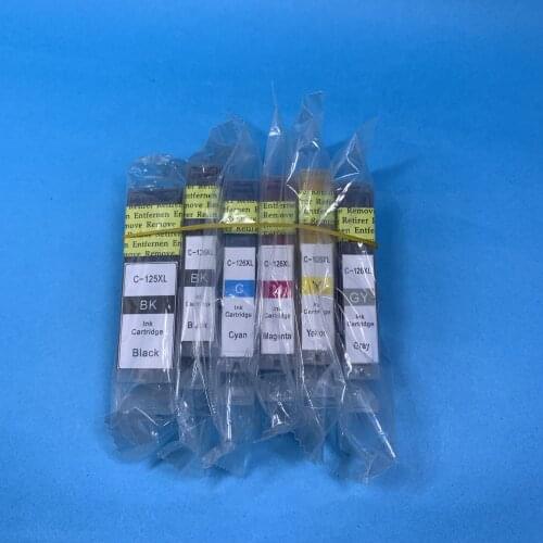 YOTAT 6pcs Compatible PGI125 ink cartridge PGI-125 CLI-126 for Canon PIXMA MG6110 MG6210 MG8110 MG8210 printer