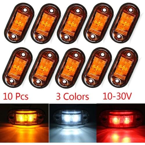 10PCS Warning Light LED Car Goods Diode Light Trailer Truck Orange White Red LED Side Marker Lamp For Car Accessories