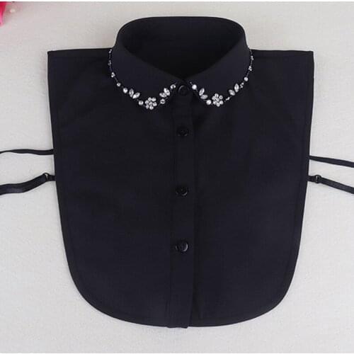 Decoration Chiffon V-neck turn down detachable pearl Wavy fashion necklace High-grade shirt beaded flower removable collar