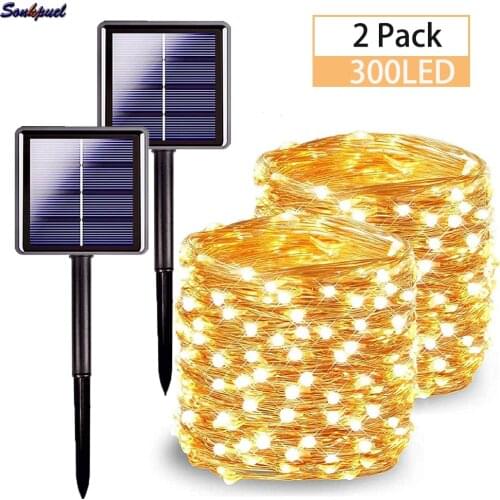 Solar Light Outdoor Lamp 50/100/200/300 LED String Lights For Holiday Christmas Party Waterproof Fairy Lights Garden Garland