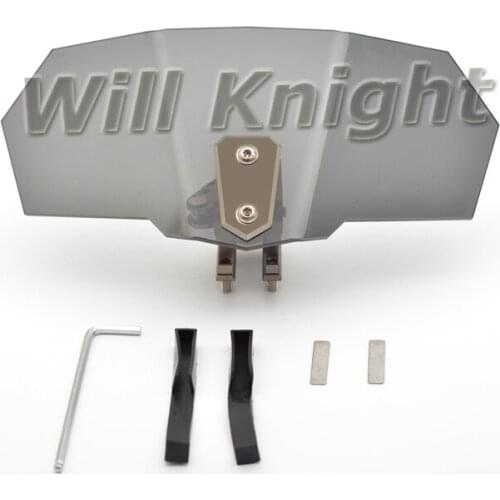 Universal Airflow Adjustable Windscreen Gray Aluminum Block For Honda Yamaha Kawasaki Aprilia BMW Smoke Variable Spoiler