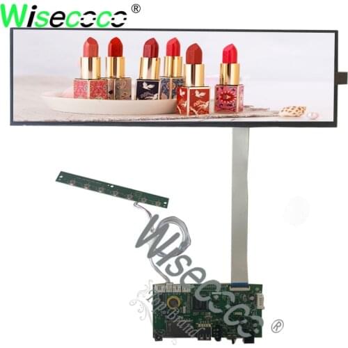 Wisecoco Ad autoplay 12.6 inch 1920x515 IPS touch screen display bar screen with SD card USD auto play driver board