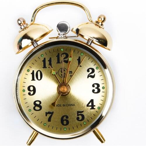 Horseshoe Gold Mechanical/Electronic Alarm Clock Noctilucent Rod/Bell Manual Wind Up Spring Classic Vintage Creative Motorcycle