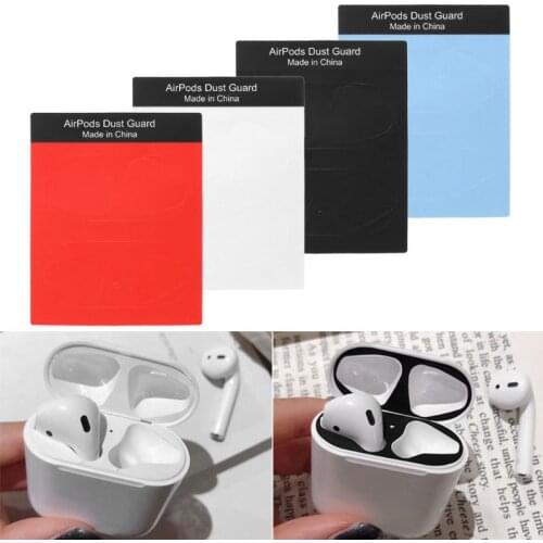 1 Pair Dust Guard Protective Sticker Earphone Case Shell Skin Dust-proof for Airpods Charging Box Drop Shipping