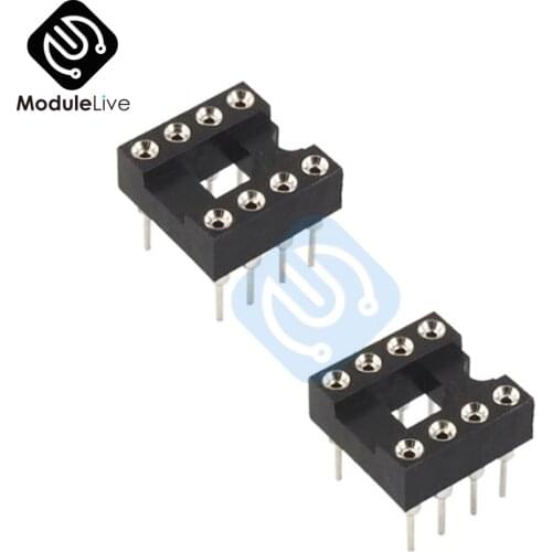10PCS 8Pin SIP DIP Round IC Sockets Adaptor Solder Type plated machined