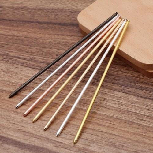 10pcs/lot 3*130mm Copper Hairpin Hair Stick Handmade DIY Hairwear Hair Accessories For Women
