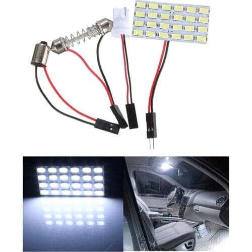 2 Set 24 LED 5730 SMD Light Panel Board Pure White Auto Interior Reading Map BA9S Festoon Lamp Bulb DC12V