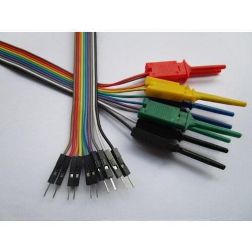 20 pcs Pitch 2.54mm Jumper Wire 1x10 pin Male to Flat Test Clip Ribbon Cable 24cm(9.5")