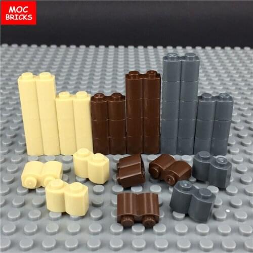200pcs/lot 30136 MOC Basic different color 1X2 Palisadenstein Palisade Dunkelbraun Educational Building Blocks figure DIY gifts