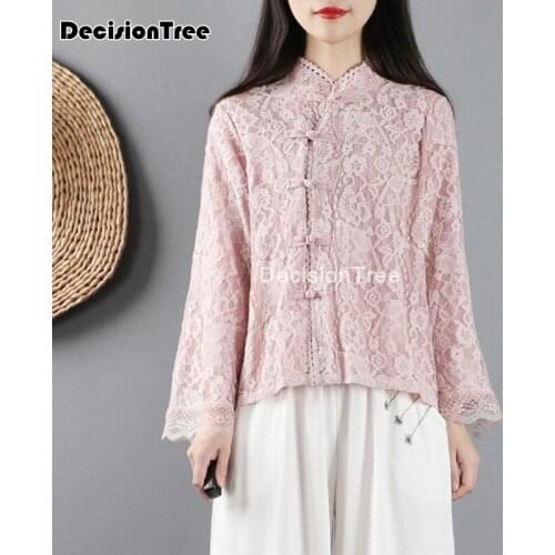2021 elegant cheongsam shirt blouse chinese clothing casual qipao women chinese improved linen full sleeved shirt cheongsam top