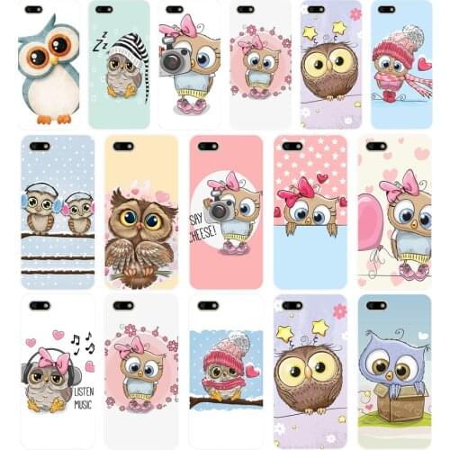 29AA Cute Owl Hearts Lover Christmas Soft Silicone Tpu Cover phone Case for Huawei Honor 7A PRO 5.45 5.7 7C 7X Y5 2018