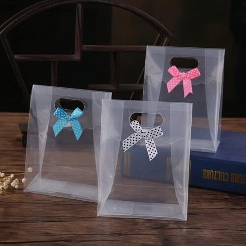 300Pcs/Lot Transparent Clear Gift Candy Box Square PVC Chocolate Bag Boxes Wedding Favor Party Event Decoration Wholesale