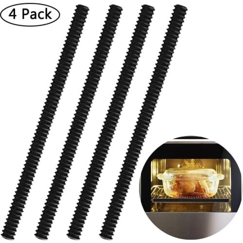 4pcs Silicone Oven Rack Covers Heat Resistant Oven Shelf Rack Guard Protector Silicone Heat Insulation Sleeve Microwave Oven