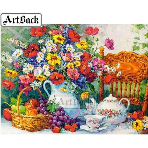 5d diy diamond painting flower vase 3D diamond embroidery full square / round drill rhinestone mosaic home decor chrysanthemum